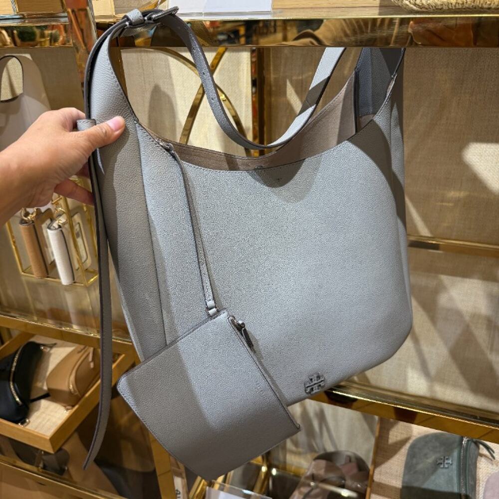 Tory Burch Thea Oversized Slouchy Shoulder Bag 179772 Misty Cloud $600